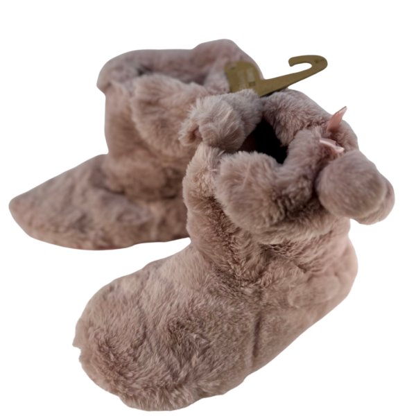 Ladies slippers - Pink fluffy bootie