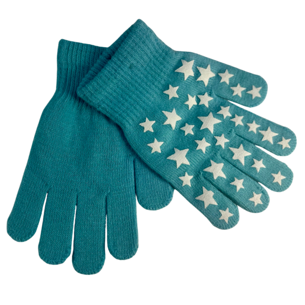 Kids Magic Gloves - Aqua with Stars