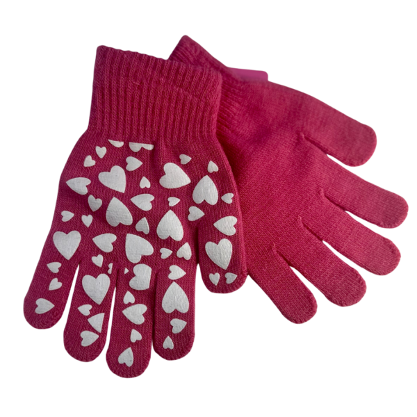 Kids Magic Gloves - Pink with Hearts